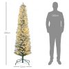 HOMCOM Műfenyő 180 cm magas, 150 LED-fénnyel és 329 ágvéggel, lángálló, ünnepi