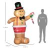 Önfelfújó mézeskalács figura, LED világítással, felfújóval, 238cm magas