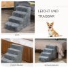 Kisállat lépcső 4 lépcsős, levehető plüss borítás, macska lépcső, kutya lépcső,szürke