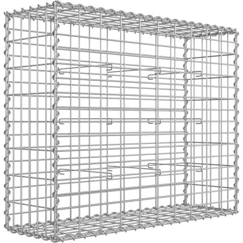 SONGMICS Gabion kosár, fém gabion ketrec 5 x 10 cm-es hálóval kövekhez, galvanizált, kerti