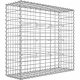 SONGMICS Gabion kosár, fém gabion ketrec 5 x 10 cm-es hálóval kövekhez, galvanizált,