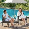 Songmics GGF010G05 Erkély Bútor Szett, PE Polyrattan Lounge Szett, Asztal és 2 Szék,