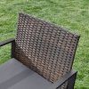 Songmics GGF010G05 Erkély Bútor Szett, PE Polyrattan Lounge Szett, Asztal és 2 Szék,