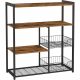 VASAGLE Baker’s Rack, Kitchen Island with 2 Metal Mesh Baskets, Shelves and Hooks, 80 x