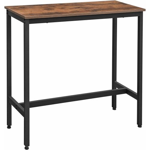 VASAGLE, Szűk téglalap alakú bárasztal, Konyhaasztal, Bárpult magas asztal, Acél