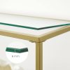 VASAGLE Konzol asztal, Kanapé asztal 3 polccal, Edzett üveg polc, 130 x 30 x 73,3 cm, Fém váz,