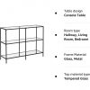 VASAGLE Konzol asztal, Kanapé asztal 3 polccal, Edzett üveg polc, 30 x 100 x 73 cm, Acél váz,