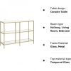VASAGLE Konzol asztal, Kanapé asztal 3 polccal, Edzett üveg polc, 100 x 30 x 73 cm, Fém váz,