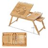 SONGMICS Bambusz laptop asztal, összecsukható ágyas asztal, magasság állítható kanapé