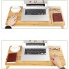 SONGMICS Bambusz laptop asztal, összecsukható ágyas asztal, balkezeseknek és jobbkezeseknek,