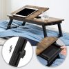 SONGMICS Laptop asztal ágyhoz vagy kanapéhoz, állítható döntésű tetejű, reggeliző tálca