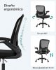 SONGMICS Irodai szék, íróasztali szék, hálós forgószék, ergonomikus számítógépes szék,