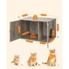 FEANDREA Greige PCL002G01 Macska alomtálca szekrény ajtókkal macska alomtálca macska ház