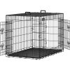 FEANDREA Kutyabox, összecsukható, 107 cm, 2 ajtóval, XL, fekete PPD42H
