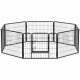 FEANDREA 8-Panel Pet Playpen, Iron Dog Cage, Heavy Duty Pet Fence, Puppy Whelping Pen, Foldable and