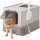 FEANDREA Macska WC tálcával és fedéllel, macskák számára akár 15 kg súlyig, zabpehely